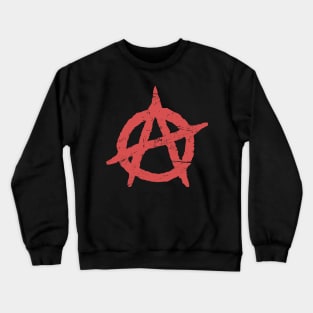 Distressed Punk Anarchy Symbol Crewneck Sweatshirt